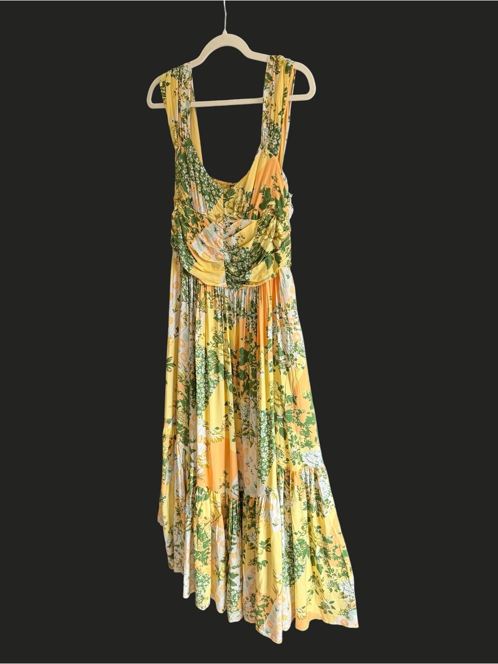 FREE PEOPLE Sasha Dress Maxi Lemon Combo L - Picture 6 of 16